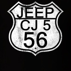 Highway Route Sign 1956 CJ 5 Distressed T Shirt