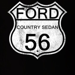 Highway Route Sign 1956 Country Sedan Distressed T Shirt