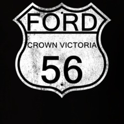Highway Route Sign 1956 Crown Victoria Distressed T Shirt