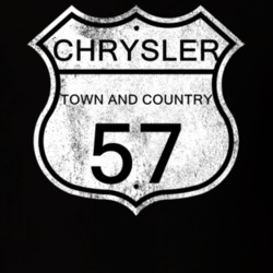 Highway Route Sign 1957 Chrysler Town and Country Distressed T Shirt