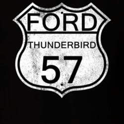 Highway Route Sign 1957 Thunderbird Distressed T Shirt