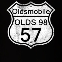 Highway Route Sign 1957 Oldsmobile Olds 98 Distressed T Shirt