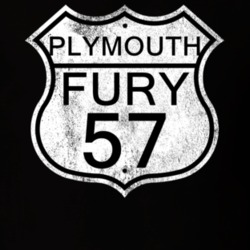 Highway Route Sign 1957 PLYMOUTH FURY Distressed T Shirt