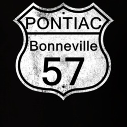 Highway Route Sign 1957 Pontiac Bonneville Distressed T Shirt
