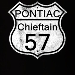 Highway Route Sign 1957 Pontiac Chieftain Distressed T Shirt