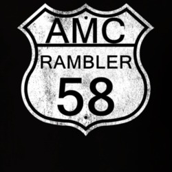 Highway Route Sign 1958 AMC RAMBLER Distressed T Shirt