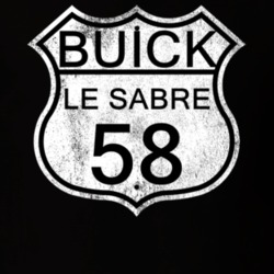 Highway Route Sign 1958 BUICK LE SABRE Distressed T Shirt