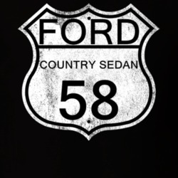 Highway Route Sign 1958 Country Sedan Distressed T Shirt