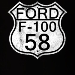Highway Route Sign 1958 F-100 Distressed T Shirt