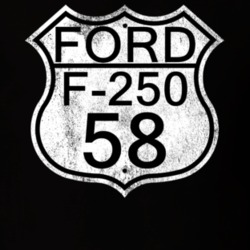 Highway Route Sign 1958 F-250 Distressed T Shirt