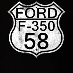 Highway Route Sign 1958 F-350 Distressed T Shirt