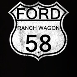 Highway Route Sign 1958 Ranch Wagon Distressed T Shirt