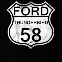Highway Route Sign 1958 Thunderbird Distressed T Shirt