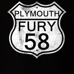 Highway Route Sign 1958 PLYMOUTH FURY Distressed T Shirt
