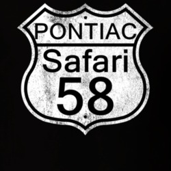 Highway Route Sign 1958 Pontiac Safari Distressed T Shirt