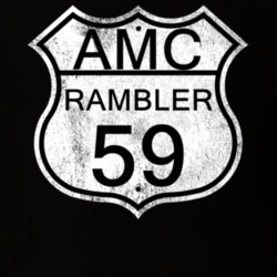 Highway Route Sign 1959 AMC RAMBLER Distressed T Shirt