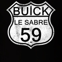 Highway Route Sign 1959 BUICK LE SABRE Distressed T Shirt
