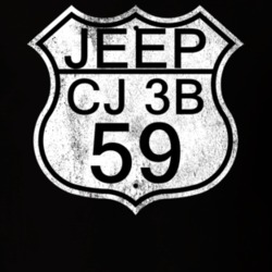 Highway Route Sign 1959 CJ 3B Distressed T Shirt