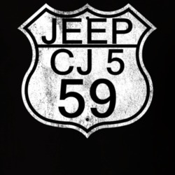 Highway Route Sign 1959 CJ 5 Distressed T Shirt
