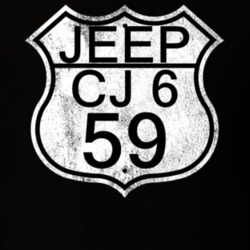 Highway Route Sign 1959 CJ 6 Distressed T Shirt