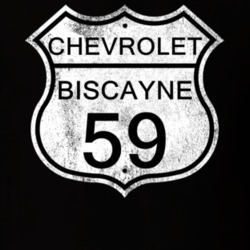 Highway Route Sign 1959 Chevy Biscayne Distressed T Shirt