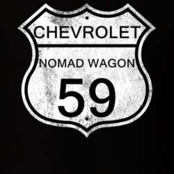 Highway Route Sign 1959 Chevy Nomad Wagon Distressed T Shirt
