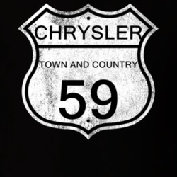 Highway Route Sign 1959 Chrysler Town and Country Distressed T Shirt