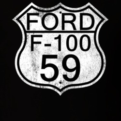 Highway Route Sign 1959 F-100 Distressed T Shirt