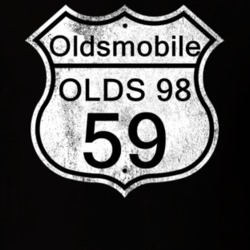 Highway Route Sign 1959 Oldsmobile Olds 98 Distressed T Shirt