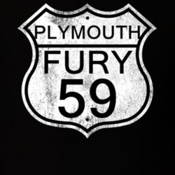 Highway Route Sign 1959 PLYMOUTH FURY Distressed T Shirt