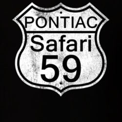 Highway Route Sign 1959 Pontiac Safari Distressed T Shirt