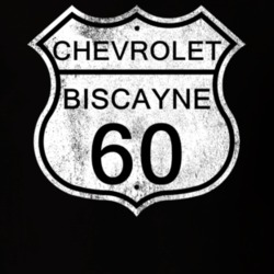 Highway Route Sign 1960 Chevy Biscayne Distressed T Shirt