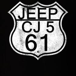 Highway Route Sign 1961 CJ 5 Distressed T Shirt