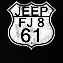Highway Route Sign 1961 FJ 8 Distressed T Shirt
