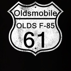 Highway Route Sign 1961 Oldsmobile Olds F-85 Distressed T Shirt