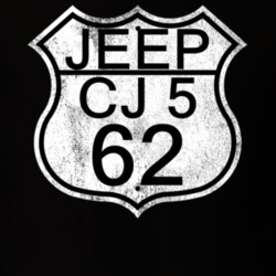 Highway Route Sign 1962 CJ 5 Distressed T Shirt