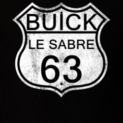 Highway Route Sign 1963 BUICK LE SABRE Distressed T Shirt