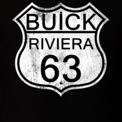 Highway Route Sign 1963 BUICK RIVIERA Distressed T Shirt