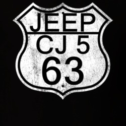 Highway Route Sign 1963 CJ 5 Distressed T Shirt