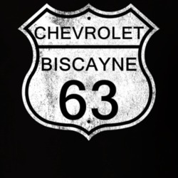 Highway Route Sign 1963 Chevy Biscayne Distressed T Shirt