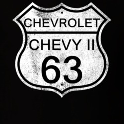 Highway Route Sign 1963 Chevy Chevy II Distressed T Shirt