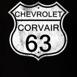 Highway Route Sign 1963 Chevy Corvair Distressed T Shirt