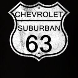Highway Route Sign 1963 Chevy Suburban Distressed T Shirt