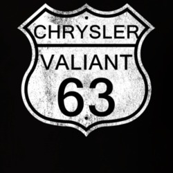 Highway Route Sign 1963 Chrysler Valiant Distressed T Shirt