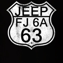 Highway Route Sign 1963 FJ 6A Distressed T Shirt