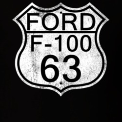 Highway Route Sign 1963 F-100 Distressed T Shirt