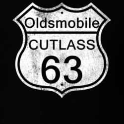 Highway Route Sign 1963 Oldsmobile Cutlass Distressed T Shirt
