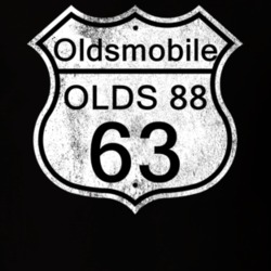 Highway Route Sign 1963 Oldsmobile Olds 88 Distressed T Shirt
