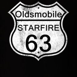 Highway Route Sign 1963 Oldsmobile Starfire Distressed T Shirt