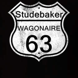 Highway Route Sign 1963 Studebaker Wagonaire Distressed T Shirt